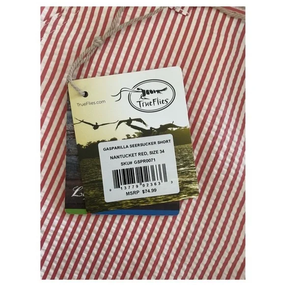 NWT! Red Seer Sucker Mens Shorts - Picture 5 of 8